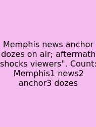 Memphis News Anchor Dozes On Air; Aftermath Shocks Viewers