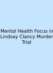 Mental Health Focus In Lindsay Clancy Murder Trial