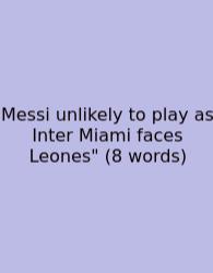 Messi Unlikely To Play As Inter Miami Faces Leones