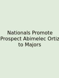Nationals Promote Prospect Abimelec Ortiz To Majors