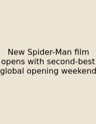 New Spider-Man Film Opens With Second-best Global Opening Weekend