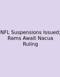 NFL Suspensions Issued; Rams Await Nacua Ruling