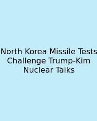 North Korea Missile Tests Challenge Trump-Kim Nuclear Talks