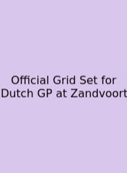Official Grid Set For Dutch GP At Zandvoort