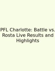 PFL Charlotte: Battle Vs. Rosta Live Results And Highlights