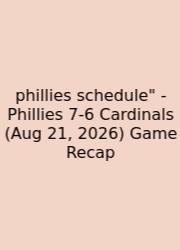 Phillies Schedule
