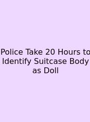 Police Take 20 Hours To Identify Suitcase Body As Doll