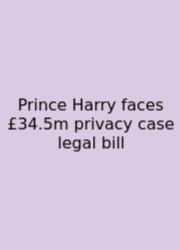 Prince Harry Faces £34.5m Privacy Case Legal Bill