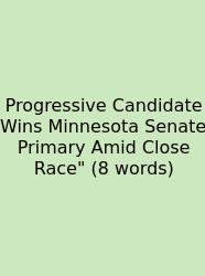 Progressive Candidate Wins Minnesota Senate Primary Amid Close Race