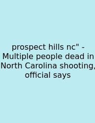 Prospect Hills Nc