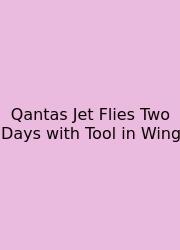 Qantas Jet Flies Two Days With Tool In Wing