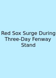 Red Sox Surge During Three-Day Fenway Stand