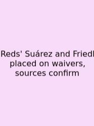 Reds' Suárez And Friedl Placed On Waivers, Sources Confirm