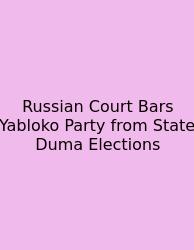 Russian Court Bars Yabloko Party From State Duma Elections