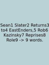 Sean1 Slater2 Returns3 To4 EastEnders,5 Rob6 Kazinsky7 Reprises8 Role9 -> 9 Words.