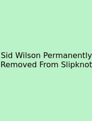 Sid Wilson Permanently Removed From Slipknot