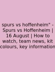 Spurs Vs Hoffenheim