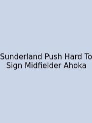 Sunderland Push Hard To Sign Midfielder Ahoka