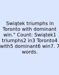 Swiątek Triumphs In Toronto With Dominant Win.