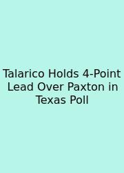 Talarico Holds 4-Point Lead Over Paxton In Texas Poll