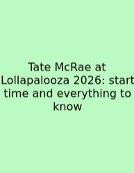 Tate McRae At Lollapalooza 2026: Start Time And Everything To Know