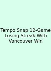 Tempo Snap 12-Game Losing Streak With Vancouver Win
