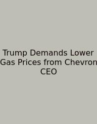 Trump Demands Lower Gas Prices From Chevron CEO