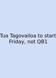 Tua Tagovailoa To Start Friday, Not QB1