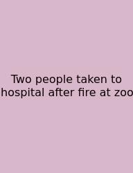 Two People Taken To Hospital After Fire At Zoo