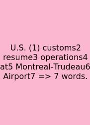 U.S. (1) Customs2 Resume3 Operations4 At5 Montreal‑Trudeau6 Airport7 => 7 Words.