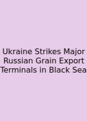 Ukraine Strikes Major Russian Grain Export Terminals In Black Sea