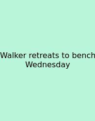 Walker Retreats To Bench Wednesday