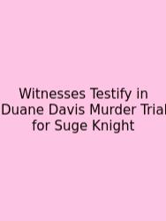 Witnesses Testify In Duane Davis Murder Trial For Suge Knight