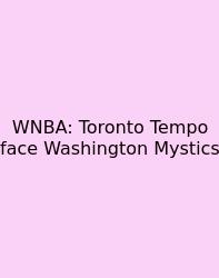 WNBA: Toronto Tempo Face Washington Mystics