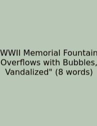 WWII Memorial Fountain Overflows With Bubbles, Vandalized