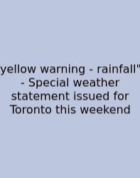 Yellow Warning - Rainfall